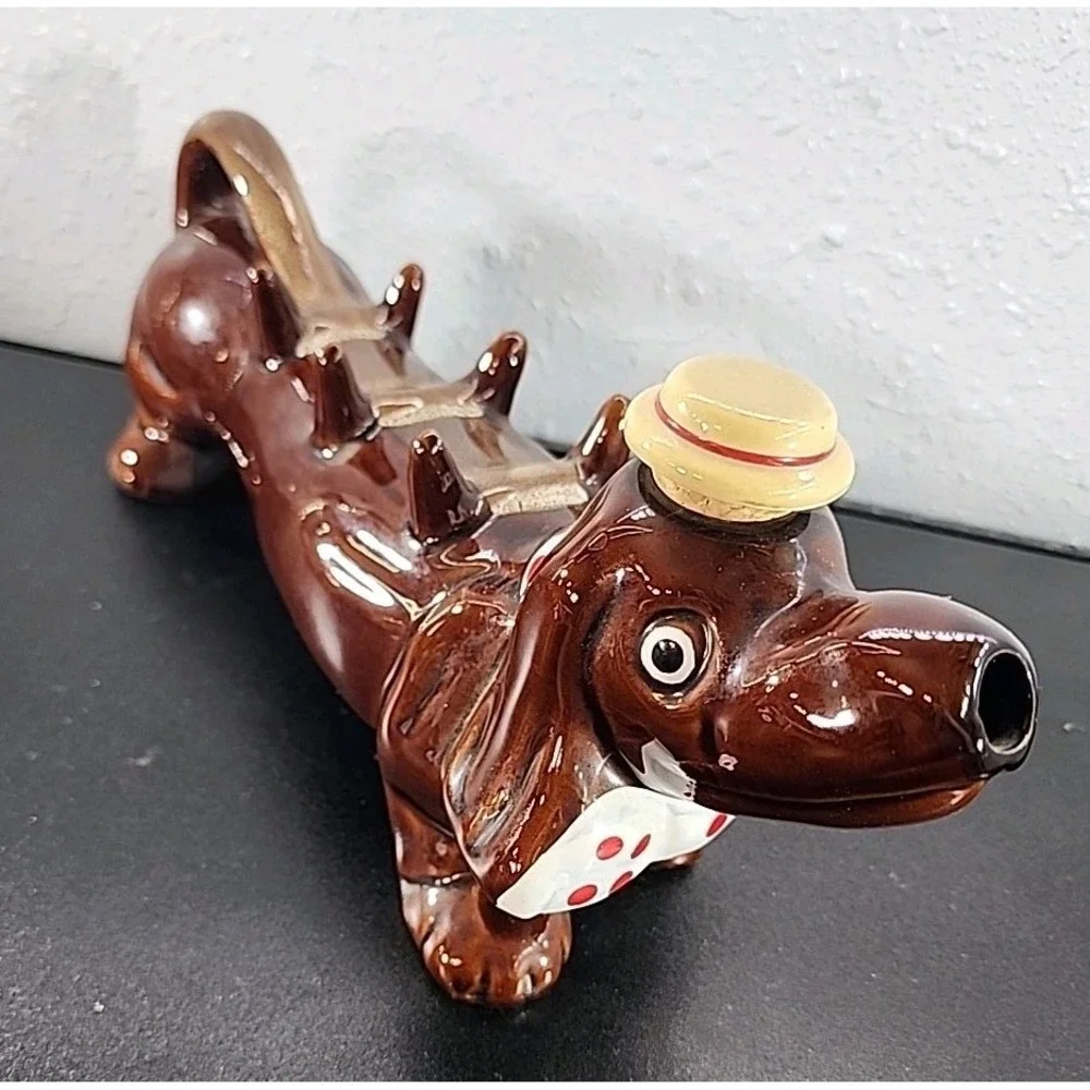 Vintage Dachshund Vintage Cup Holder Flask Decanter MCM‎